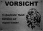 Preview: Edelstahl Warnschild Englischer Setter VORSICHT Freilaufender Hund! Betreten auf eigene Gefahr!